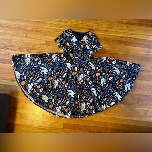 Magnolia Park Women’s Spooky Black and Orange Dress Size Small